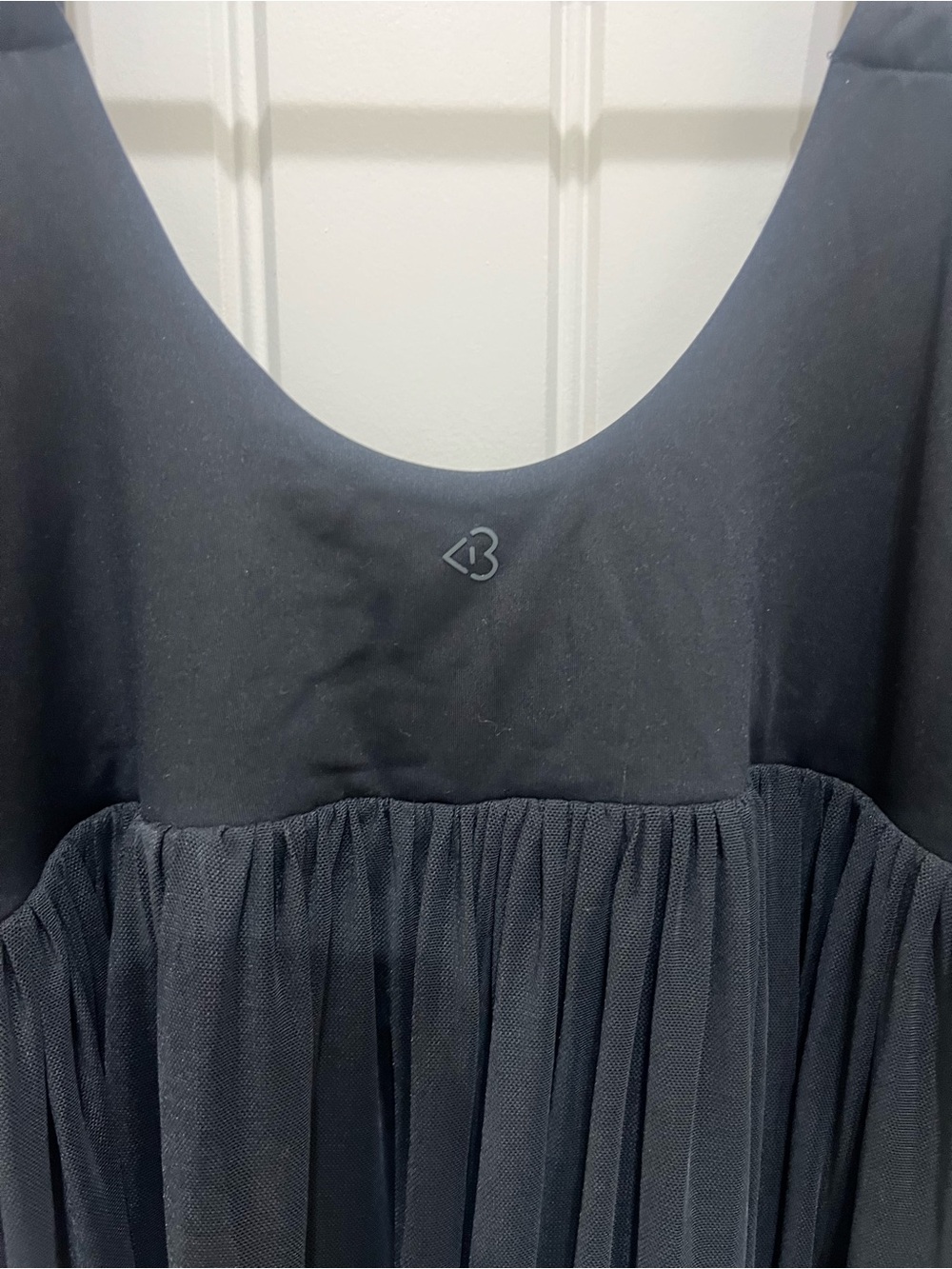 Tiered Black Chemise Slip Dress with Draped Neckline - Picture 8 of 10